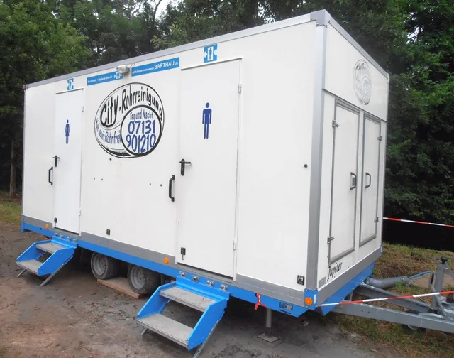 Portable toilet somewhere at Heilbronn during a festival. Best-fit markets for a portable restroom rental business