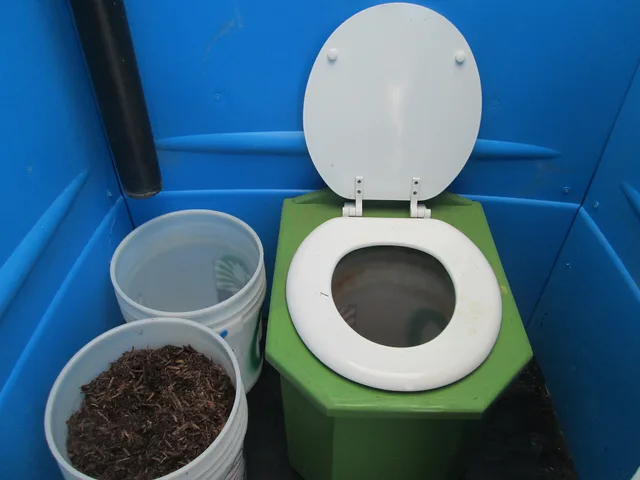 Inside of a SOIL EkoMobil toilet. (15736074500). Keeping a portable restroom rental business to standard